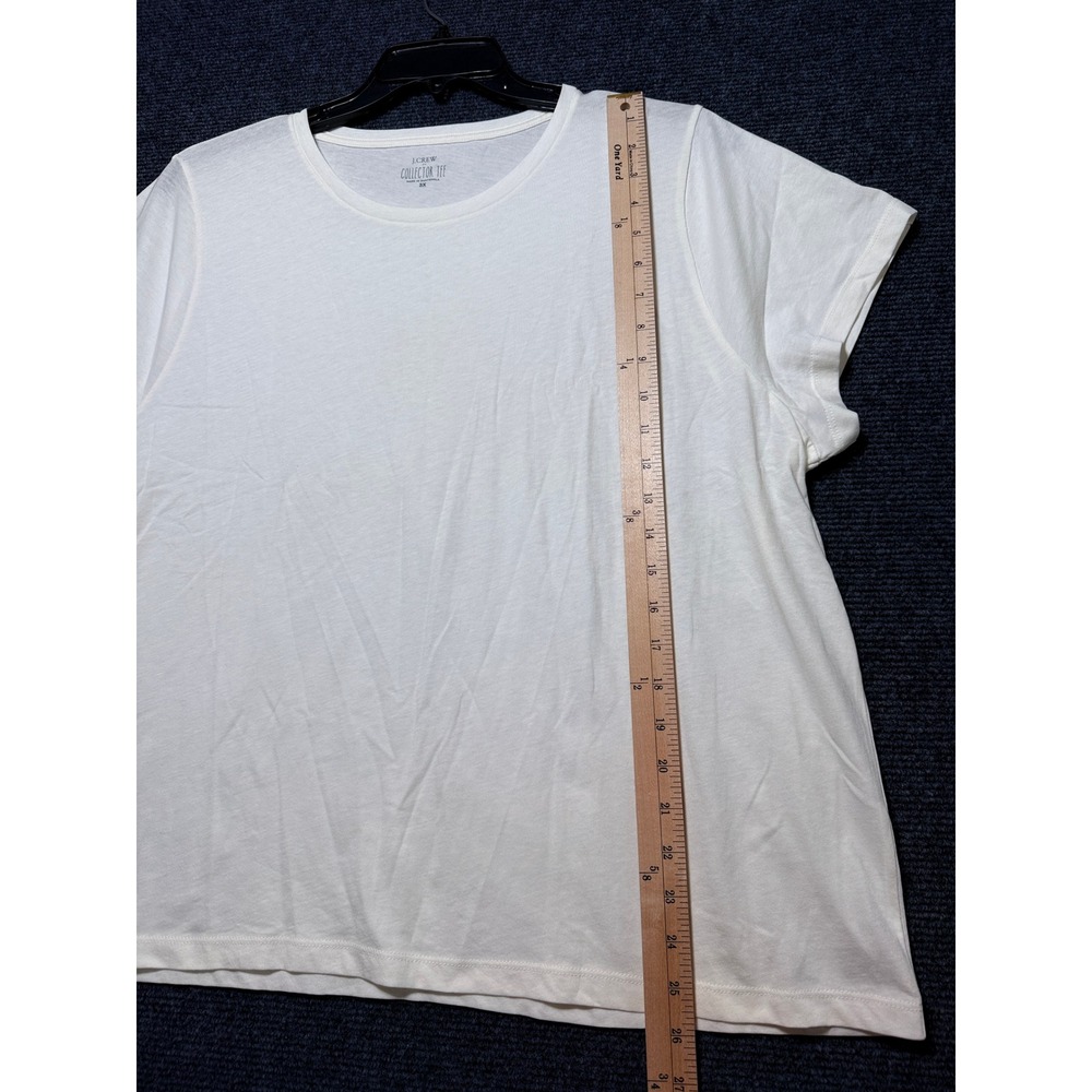 J.Crew Collector Tee Women 3X White Excellent Short Sleeve Cotton Crew Neck - Picture 4 of 6